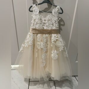 Miama White Lace little flower girl dress